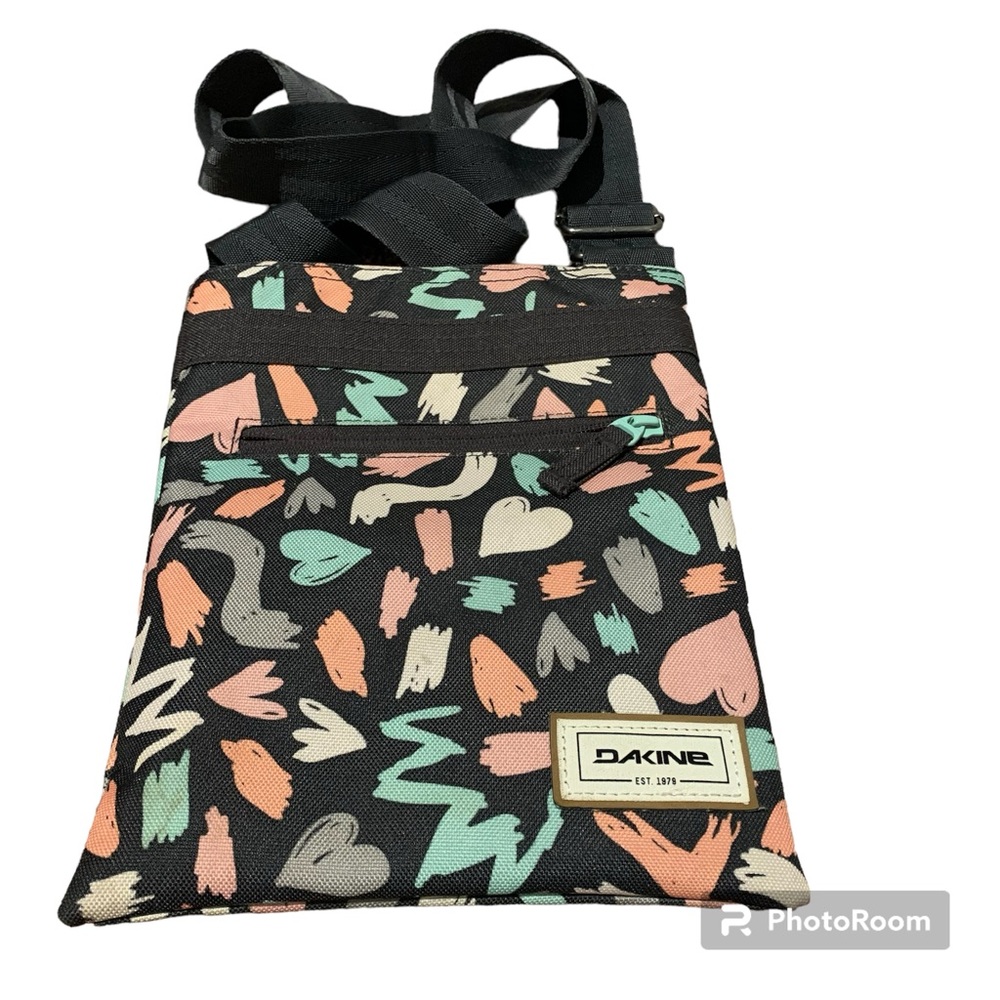 DaKine Jive Crossbody Bag - Grey with Orange/Coral Lining; Blue Pink Pattern